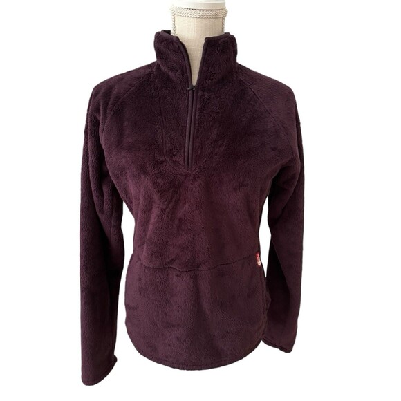 The North Face 1/4-Zip Mock Turtleneck Plush‎ Fleece Pullover Plum Purple Size S - Picture 1 of 7